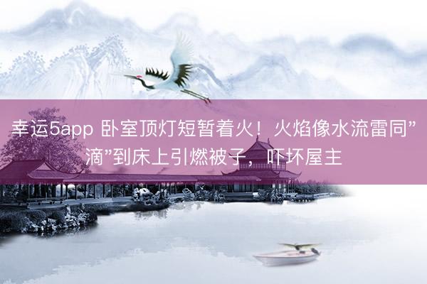 幸运5app 卧室顶灯短暂着火！火焰像水流雷同"滴"到床上引燃被子，吓坏屋主