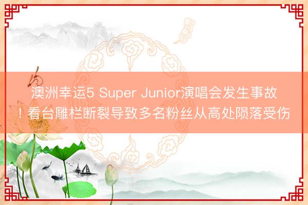 澳洲幸运5 Super Junior演唱会发生事故! 看台雕栏断裂导致多名粉丝从高处陨落受伤