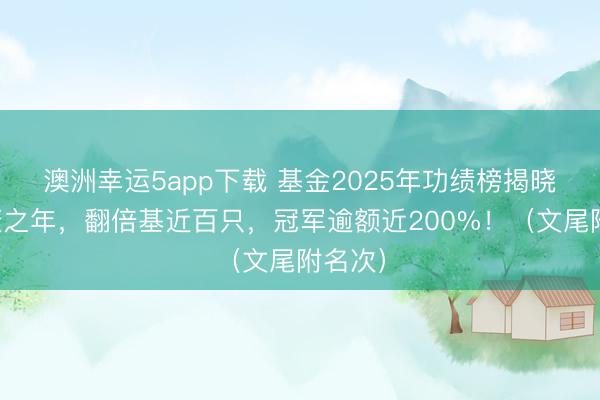 澳洲幸运5app下载 基金2025年功绩榜揭晓：大捷之年，翻倍基近百只，冠军逾额近200%！（文尾附名次）