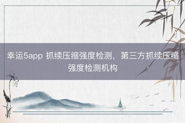 幸运5app 抓续压缩强度检测，第三方抓续压缩强度检测机构